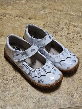 Livie & Luca Ruche White Mary Jane Shoes with Shimmer Butterfly Limited Edition